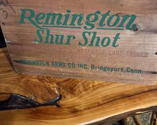 remington shur shot wooden crate