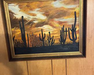 Saguaro cactus painting
