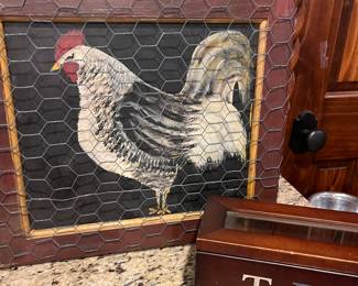 chicken wire rooster drawing