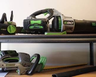 Ego Cordless Blower Chainsaw & Trimmer With Batteries and chargers