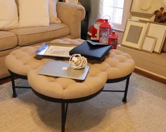 Tufted Clover Ottoman with Iron Legs 