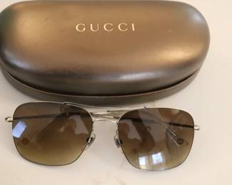 Gucci Brown Gradient Rectangular Sunglasses