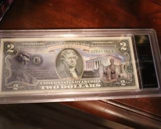 2013 Bradford Exchange $2 Lincoln Memorial Colorized Note
