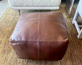 Bloomingdales Leather Ottoman/Pouf