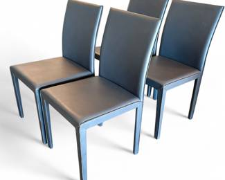 Set of 4 Crate & Barrel Leather Folio Chairs