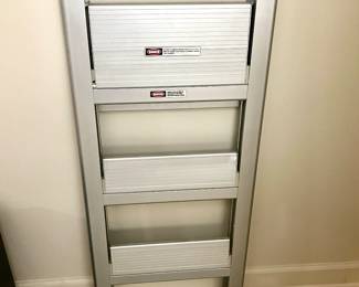 3 Step Aluminium Folding Ladder, Portable Slim Step Stool