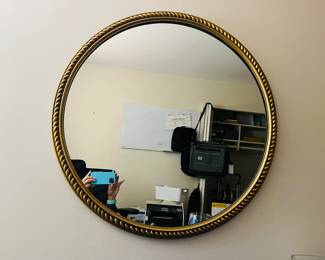 Vintage 30” Round gilded Mirror 