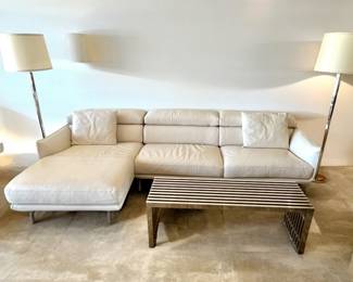 Nicoletti Calia Italian Leather Sectional with adjustable head rests.