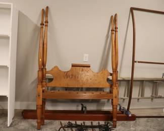 Antique three quarter Burlwood canopy bed
