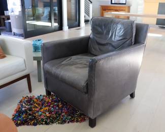 Room and board gray leather sofa