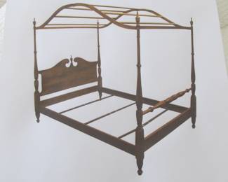 Picture of what the bed looks like with the top canopy. 