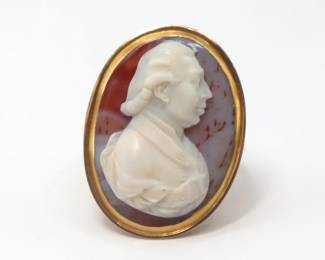 Lot 581 Agate Portrait Cameo Ring