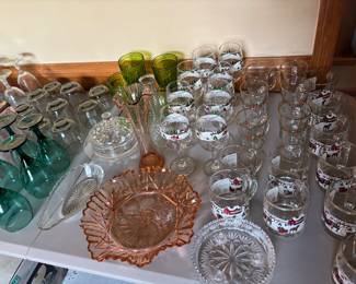 holiday glassware and wine glasses