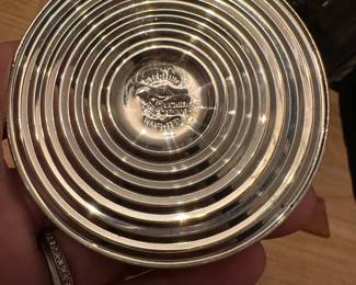 C61 - $40 PAIR - Duchin Creation Sterling Weighted Candleholder with etched glass globes. 