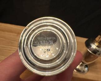 C60 - $20 - Reed & Barton Sterling - Weighted Salt & Pepper Shakers. One has a minor dent noted. 