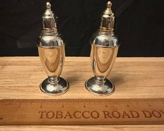 C60 - $20 - Reed & Barton Sterling - Weighted Salt & Pepper Shakers. One has a minor dent noted. 