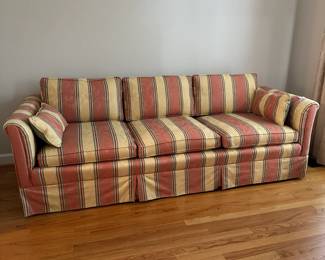 C3 - $100 - Upholstered Striped Couch in excellent condition. Measures 87" long x 35.5" deep x 25" tall. 