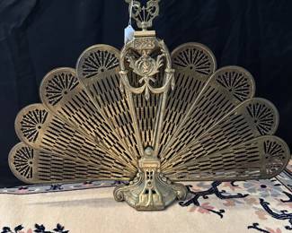 C35 - $75 - Brass folding fire place screen. 