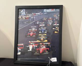 C32 - $30 - Set of 3 race photo prints framed. Large one is 17.25" x 21.75". Smaller 2 are each 15.75" x 12.75". 