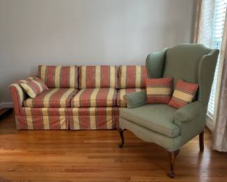 Coordinating Couch & Arm Chair. $100 Couch. $75 Arm Chair. Measurements in following photos. 