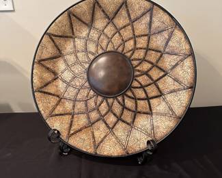 C18 - $6 - Large Decorative Plate & Stand. 