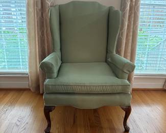 C2 - $75 - Green Arm Chair in very good condition. Measures 32" wide x 30" deep x 44" tall. 