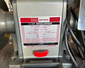 C67 - $60 - Sears Craftsman 1/3HP Bench Grinder on stand. 