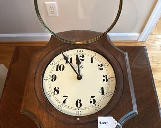 C22 - $40 - Welby Regulator Wall Clock measures 13.5" wide x 28" tall. 