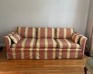 C3 - $100 - Upholstered Striped Couch in excellent condition. Measures 87" long x 35.5" deep x 25" tall. 