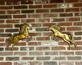 MCM Brass Wall Hanging Horses
