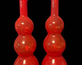 MCM Red Glass Vases