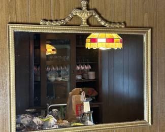 Gold Toned Wood Framed Mirror, Vintage