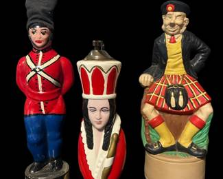 Queen Of Hearts Vintage Lighter, Albertas Scotch Decanter, British Soldier Wine Decanter
