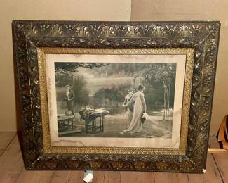 Engraved Print Frame Antique