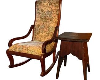 Wooden Rocking Chair Side Table