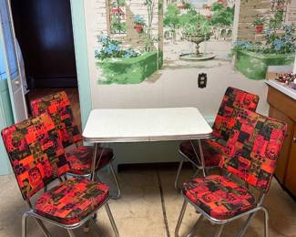 MCM Funky Dinette Set, Table With 4 Chairs