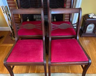 Red Cushioned Chair Set