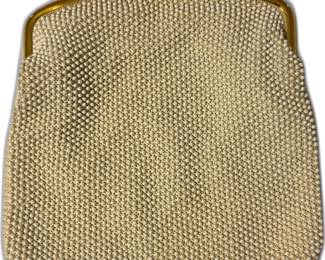 White Vintage Beaded Evening Bag