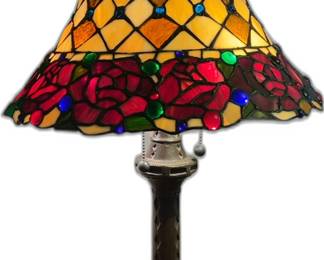 Tiffany Style Stained Glass Table Lamp - 26.5” H