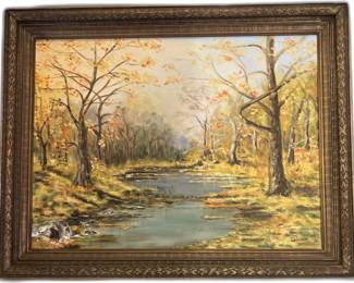 Jackie Bell - Autumn Forest Landscape Painting (1971)