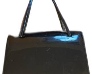 Vintage Black Patent Leather Clutch
