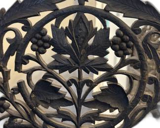 Hand Carved Teak Wooden Room Divider from India -- Detail View