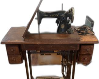 est. 1902 Singer Electric Sewing Machine Table and support docs