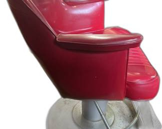 Red Faux Leather Barber Chair