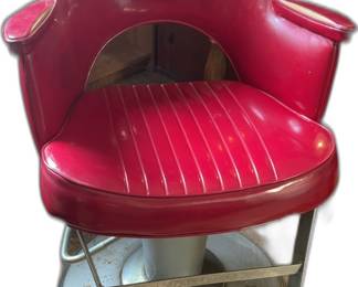 Red Faux Leather Barber Chair