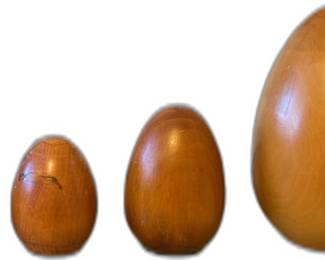 Set of 4 Decor Wood Eggs