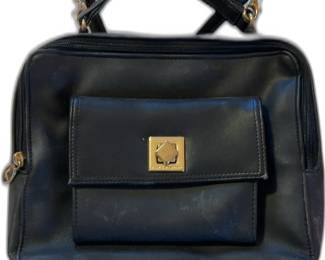 Vintage Black Leather Shoulder Bag