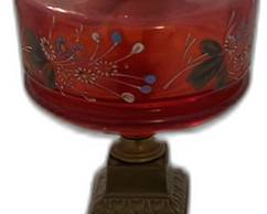Victorian Style Cranberry Banquet Table Oil Lamp