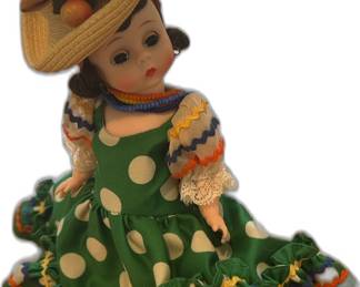 Brazil Madame Alexander Cissy Doll in Green Polka Dot Dress - Open/Close Eyes