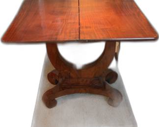 Empire Style Mahogany Turn-top Game Table -- Folded Out View